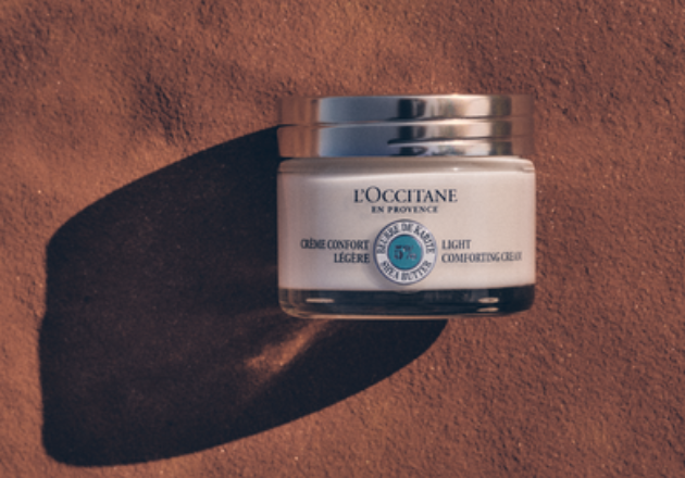The image shows the L'OCCITANE Shea butter Light Comforting Cream