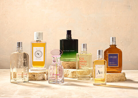 Image showing L'OCCITANE Cherry Blossom fragrance, L'OCCITANE Verbena Eau de Toilette, L'OCCITANE Neroli and Orchide perfume