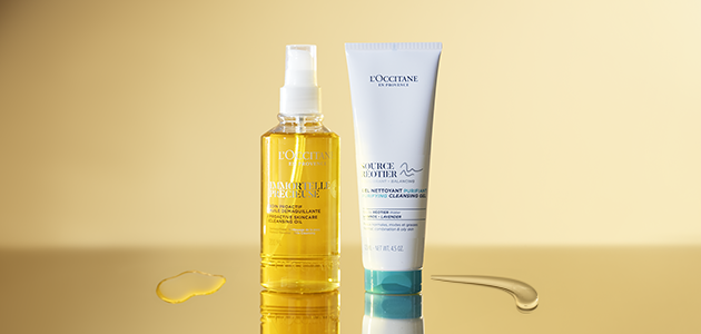 This shoes the L'OCCITANE Cream to Foam Cleanser and on the side you can see its ingredients organic fig and honey from Provence