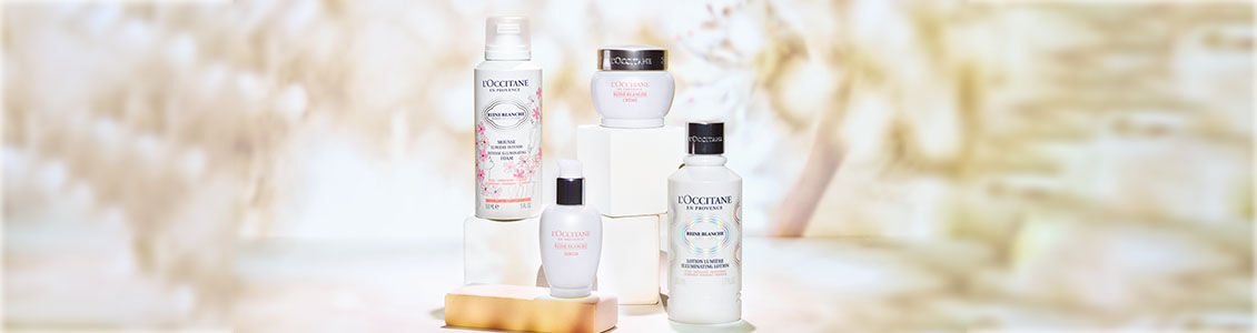 Reine Blanche Collection, Illuminating Skincare, Dewy Glowing Skin, Reine Blanche Intense Illuminating Foam, Reine Blanche Illuminating Serum, Reine Blanche Illuminating Cream