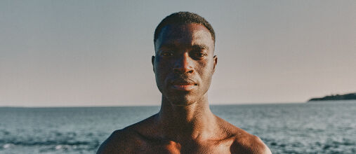 Man with clear, radiant, glowing skin