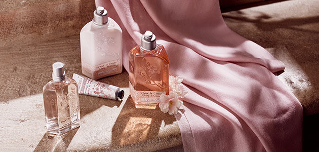 Cherry Blossom Collection, Cherry Blossom, Cherry Blossom Eau de Toilette, Cherry Blossom Bath & Shower Gel, Cherry Blossom Shimmering Body Lotion, Cherry Blossom Petal-Soft Hand Cream, Lub&eacute;ron, Soft & Delicate 