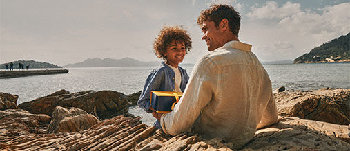 Son giving Father L'OCCITANE Gift