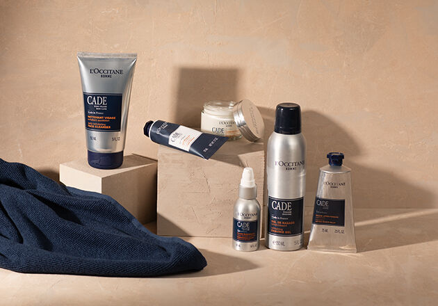 L&rsquo;OCCITANE Cade Face Cleanser, L&rsquo;OCCITANE Multi-Benefits Cade Hand Cream, L&rsquo;OCCITANE Cade Revitalising Cream, L&rsquo;OCCITANE Cade Energising Fluid, L&rsquo;OCCIATNE Cade Refreshing Shaving Gel, L&rsquo;OCCITANE Cade After-Shave Balm