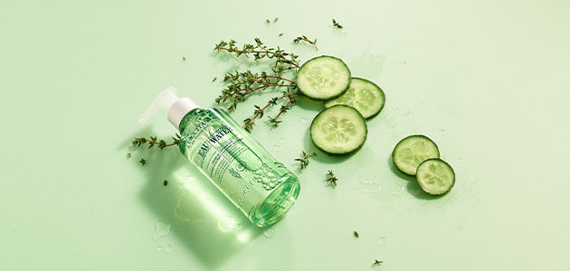 This image shows the L'OCCITANE Micellar Water and its natural  ingredients