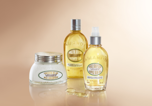 L'OCCITANE Almond Shower Oil Eco-Refill, L'OCCITANE Luxury Size Forever Bottle, L'OCCITANE Luxury Size Almond Shower Oil, Reduce Waste