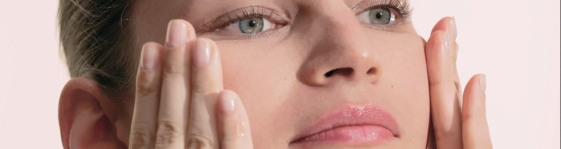 A woman's skin glowing 