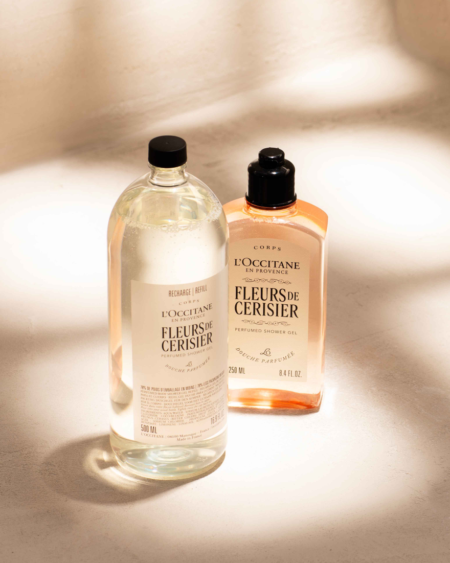 view 3/4 of Fleurs de Cerisier (Cherry Blossom) Perfumed Shower Gel, , RECT